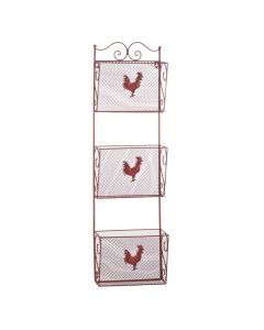 RED ROOSTER TRIPLE BASKET ORGANIZER