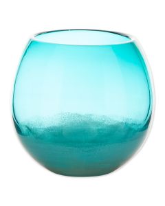 LARGE AQUA FISH BOWL VASE